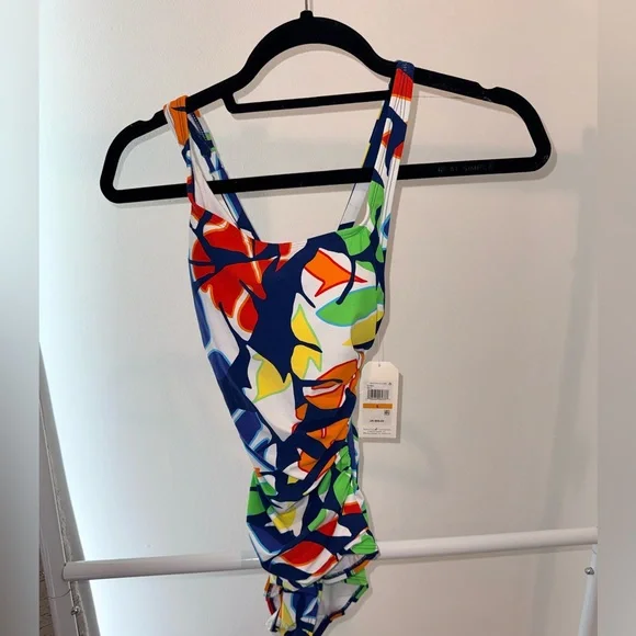 NWT Nautica Women's Standard One Piece Crossback Tummy Control Quick Dry Small - Picture 4 of 11